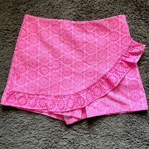 Lilly Pulitzer Faye Skort In Prosecco Pink Neon Geo Eyelet